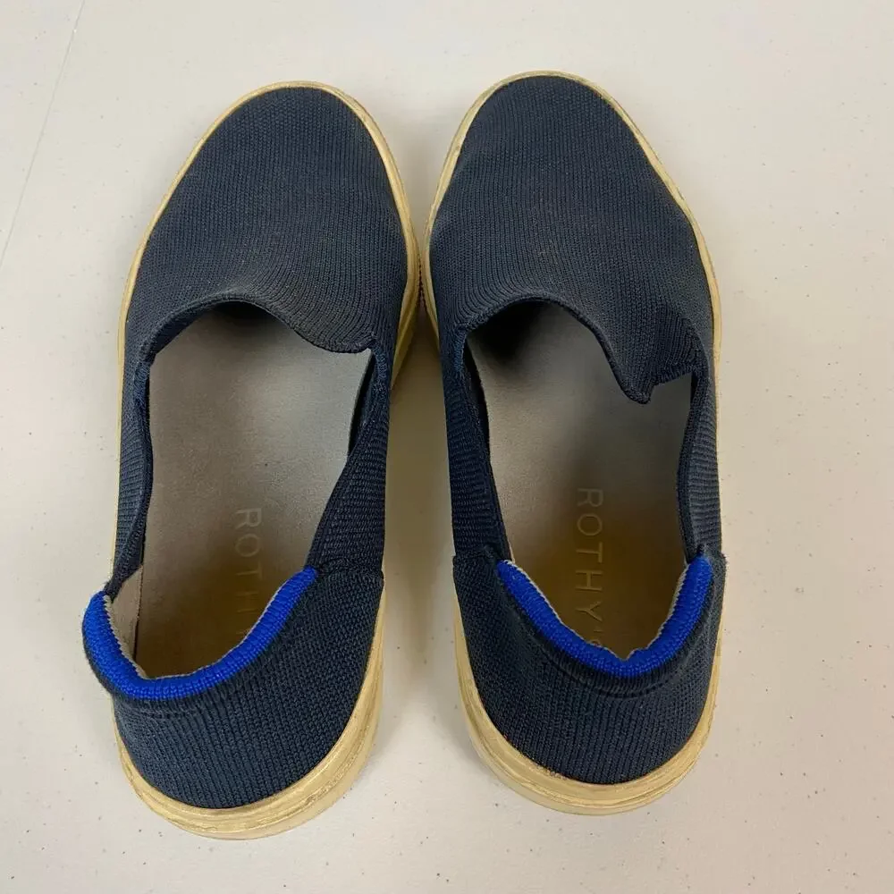 Rothy's The Original Slip On Sneaker Shoes Unisex M9 W10.5 Navy Blue Casual